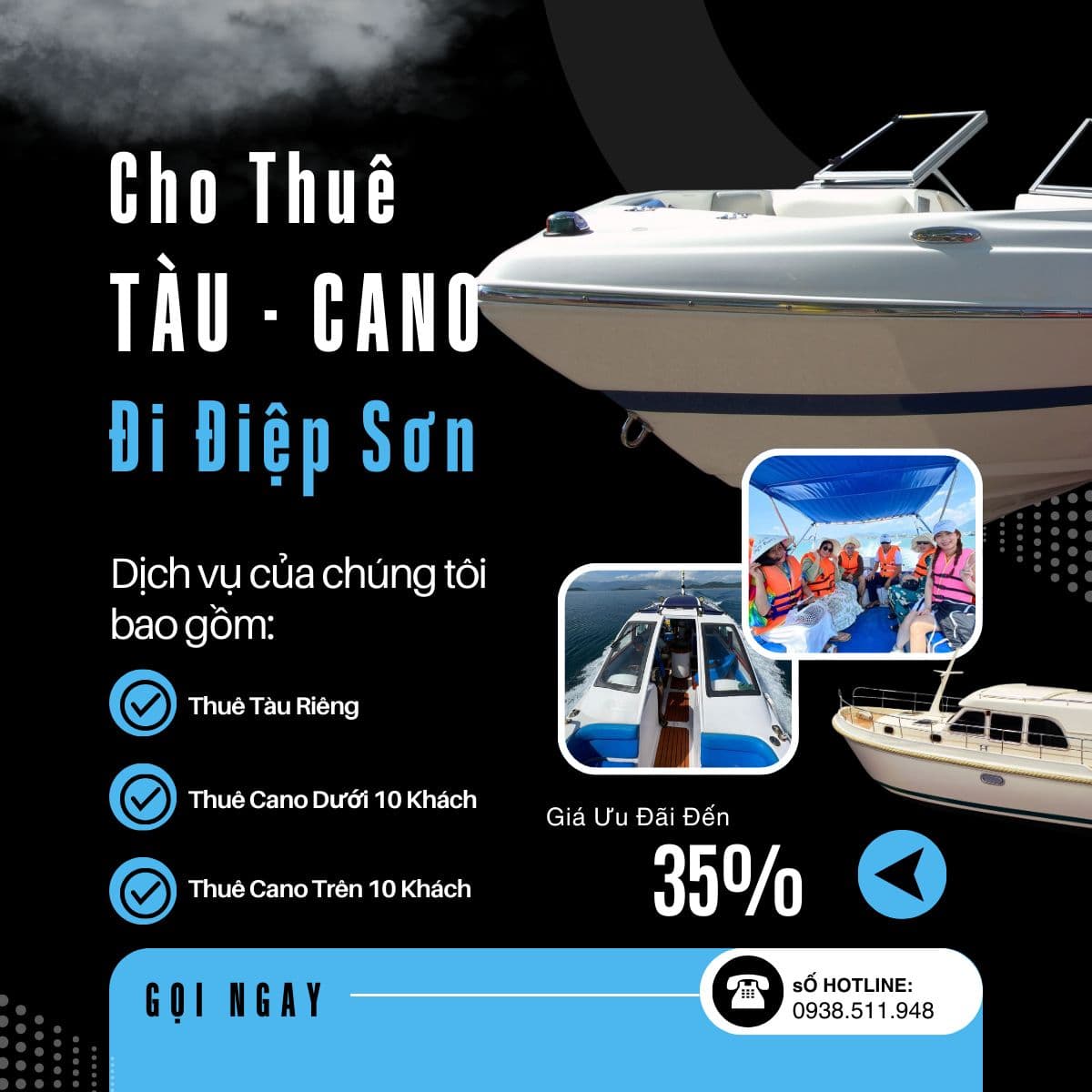 Thuê Tàu - Cano Đi Điệp Sơn Nha Trang