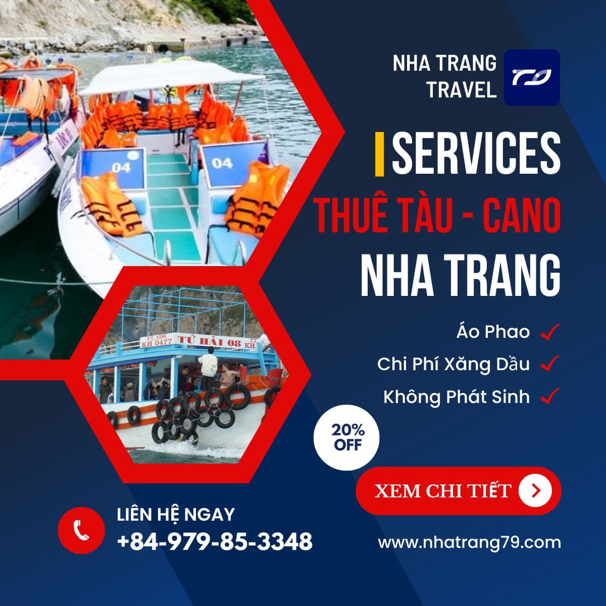 Thuê Tàu - Cano Tham Quan Đảo Nha Trang