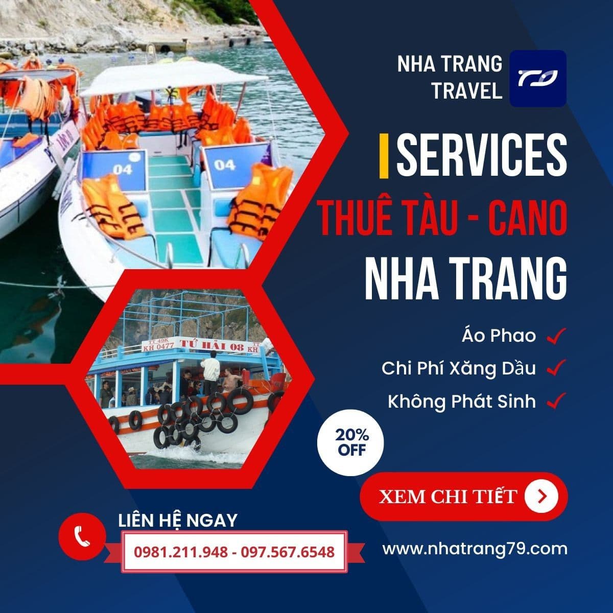 Thuê Tàu - Cano Tham Quan Đảo Nha Trang